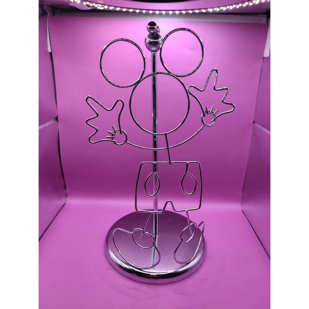 Disney Vintage Mickey Mouse Paper Towel Holder Chrome Outline Metal DISNEY